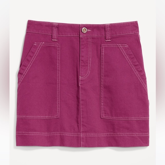 Utility Mini Skirt Color: Berry - Picture 3 of 3